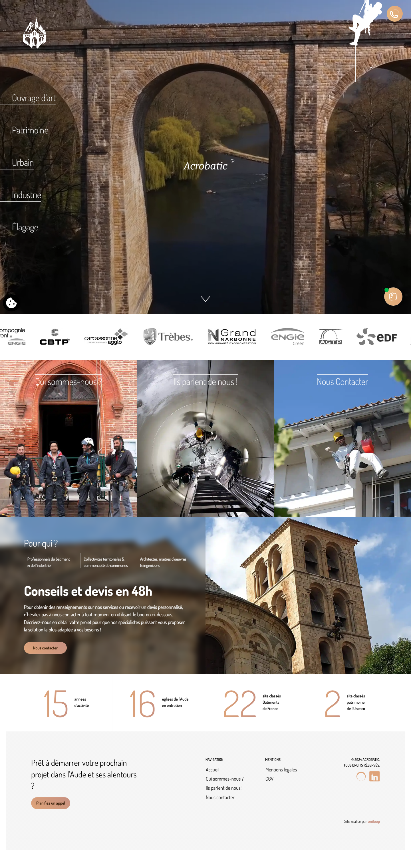 Page d'accueil desktop Acrobatic