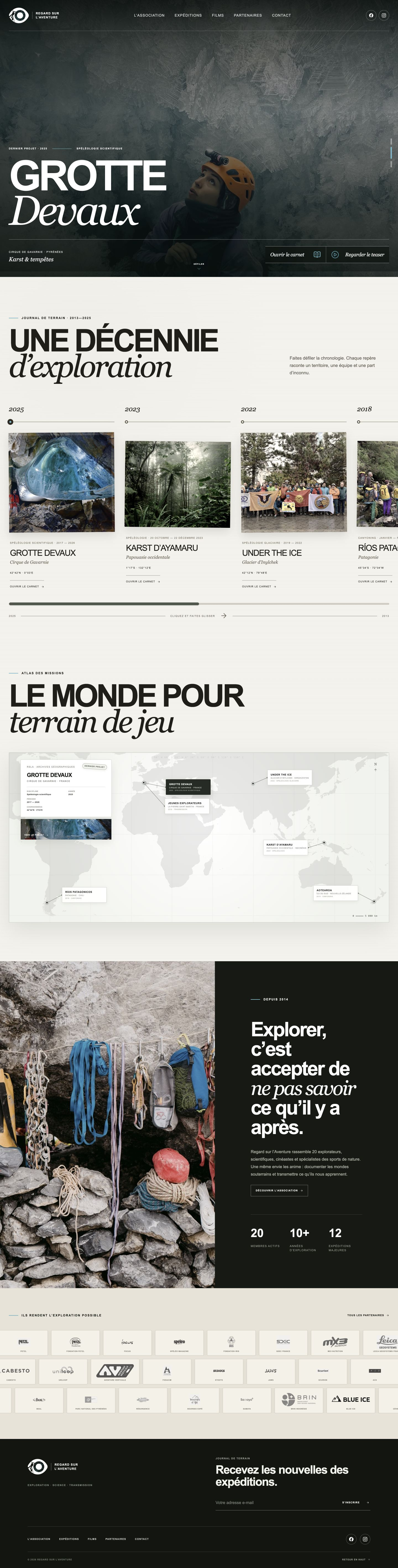 Page d'accueil desktop Regard sur l’aventure