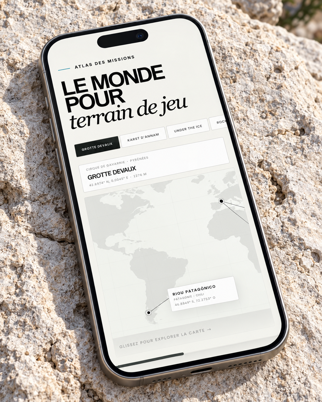 La carte des explorations sur iPhone