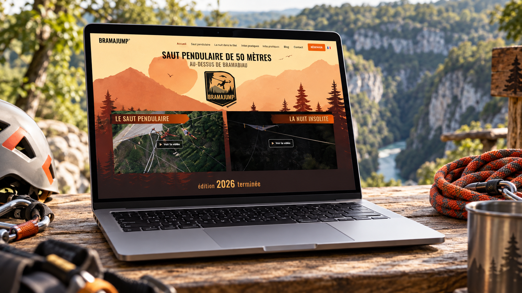 Bramajump présenté sur MacBook dans son univers