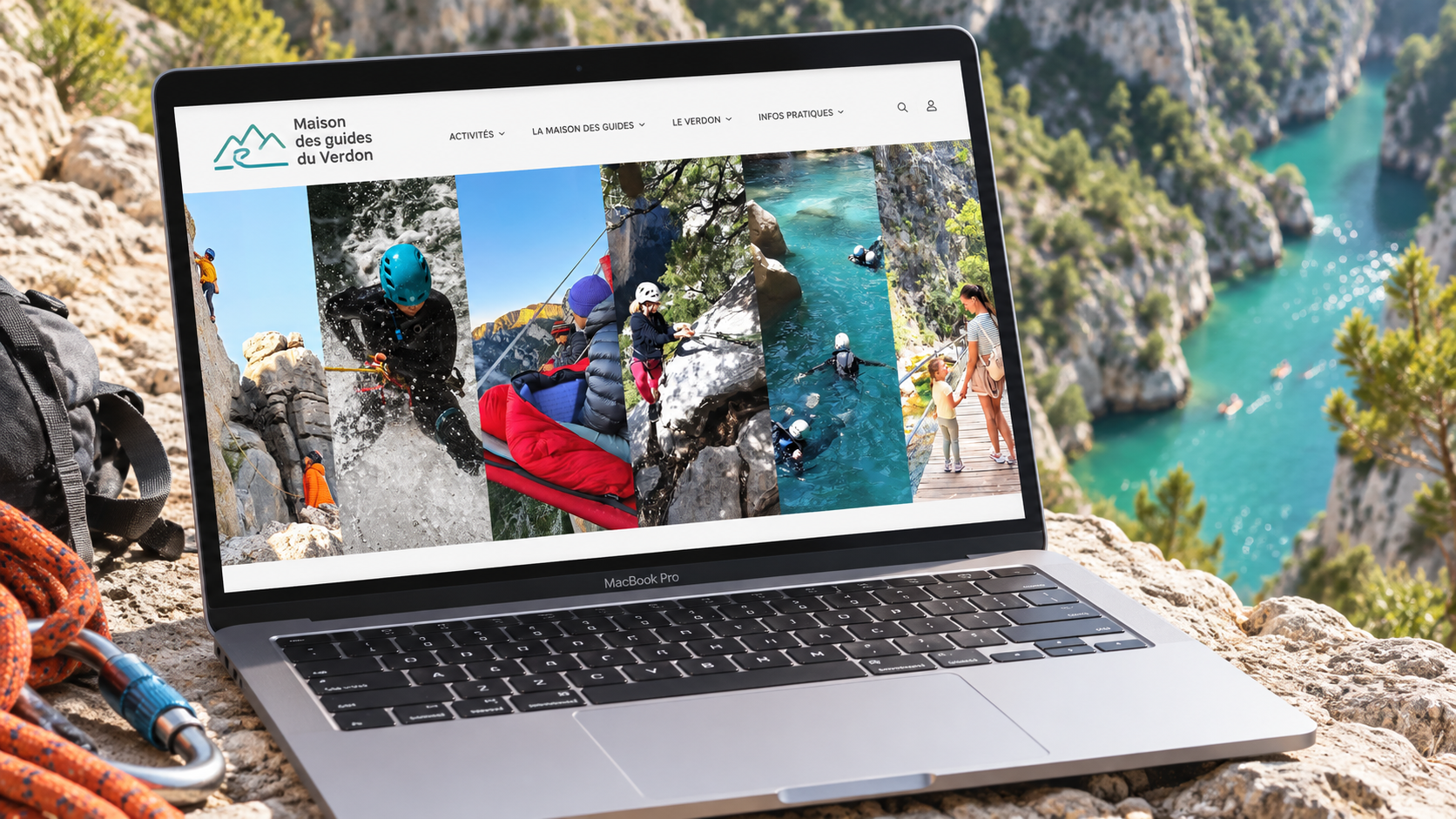 Une section intérieure de Maison des guides du Verdon sur MacBook