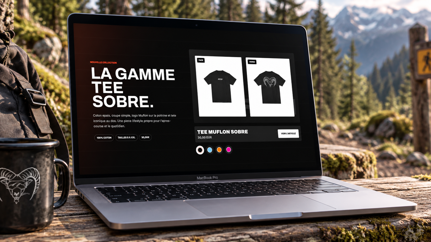 Une section intérieure de Muflon sur MacBook