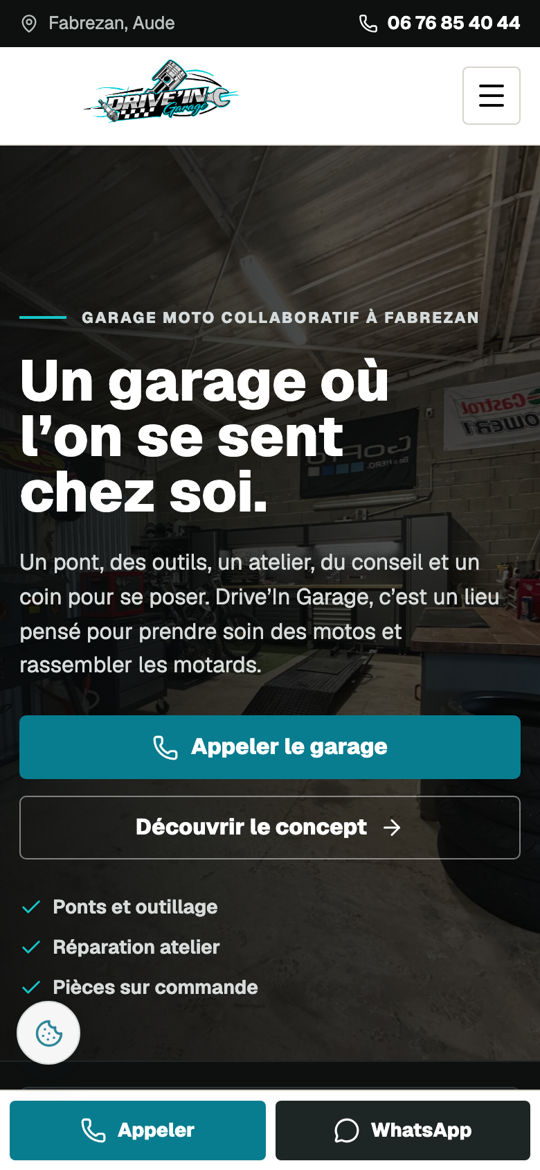 Accueil de Drive'In Garage sur iPhone