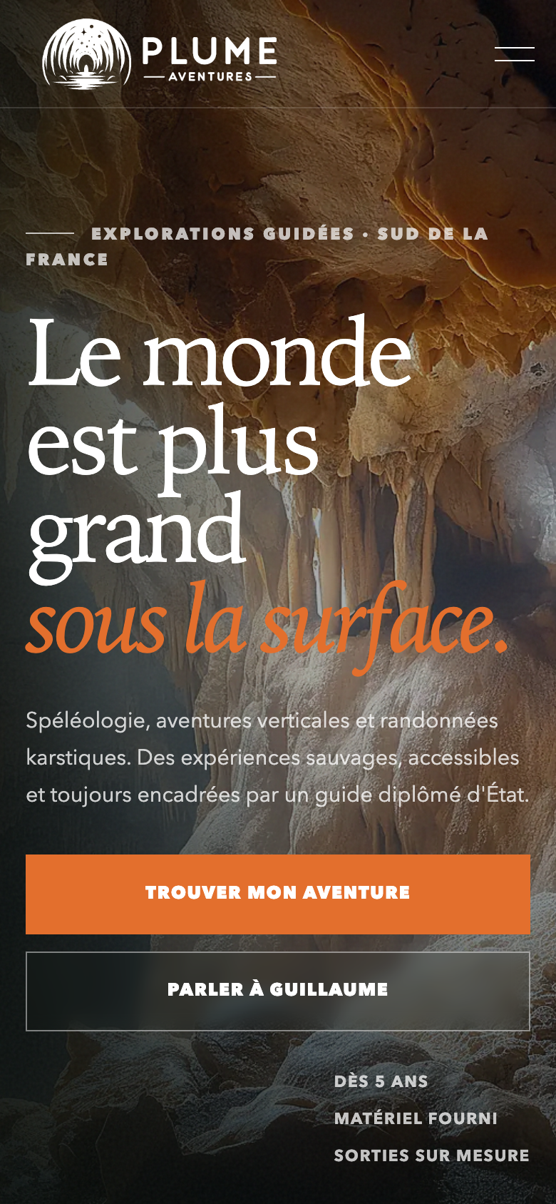 Accueil de Plume Aventures sur iPhone